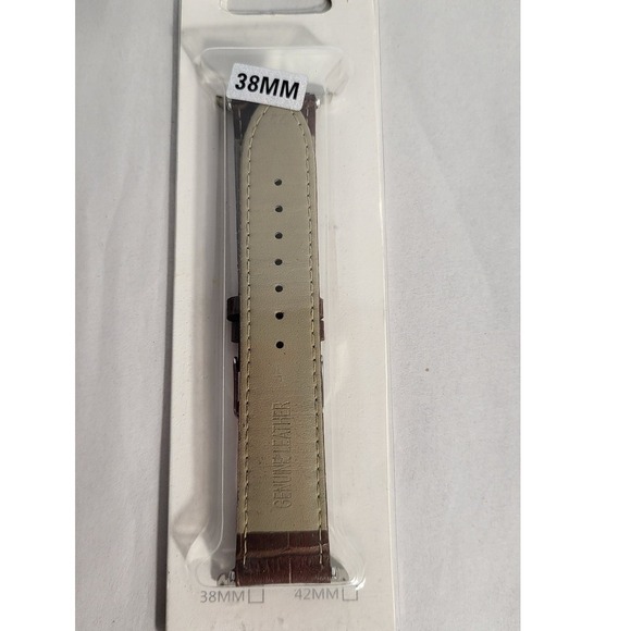 38mm Brown Leather Apple Watch Band Replacement Strap - Picture 1 of 4